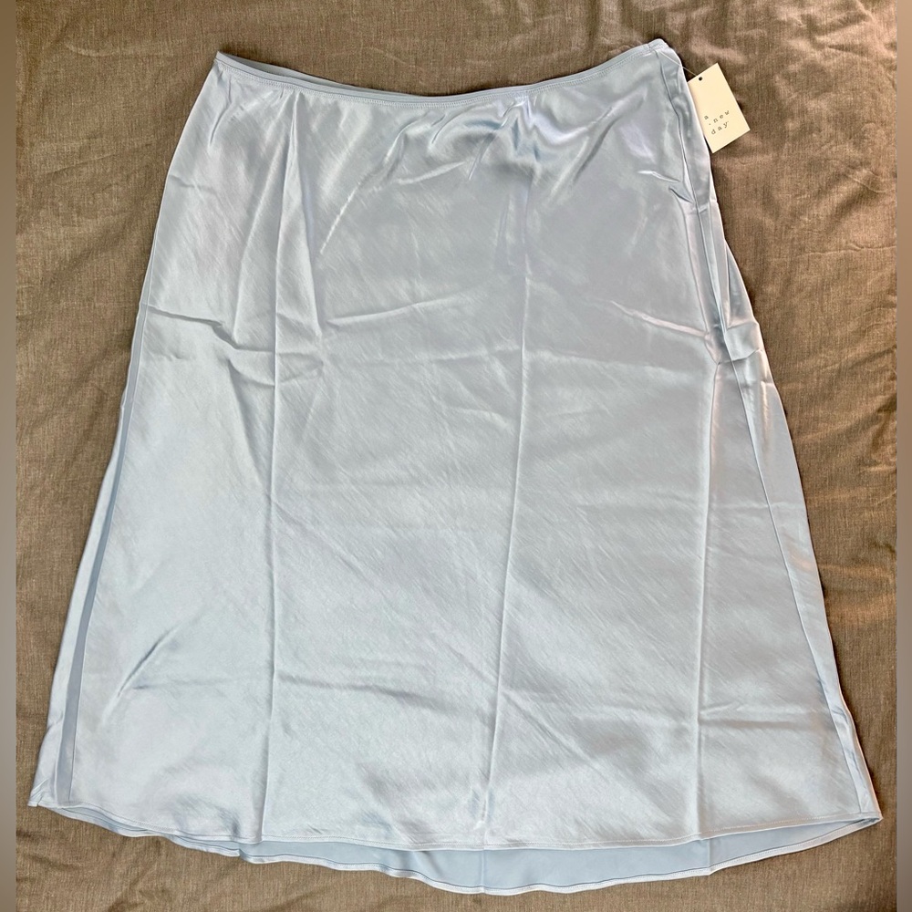 A New Day Women’s Light Blue Flowing Slip Skirt, Size: 2X, NWT